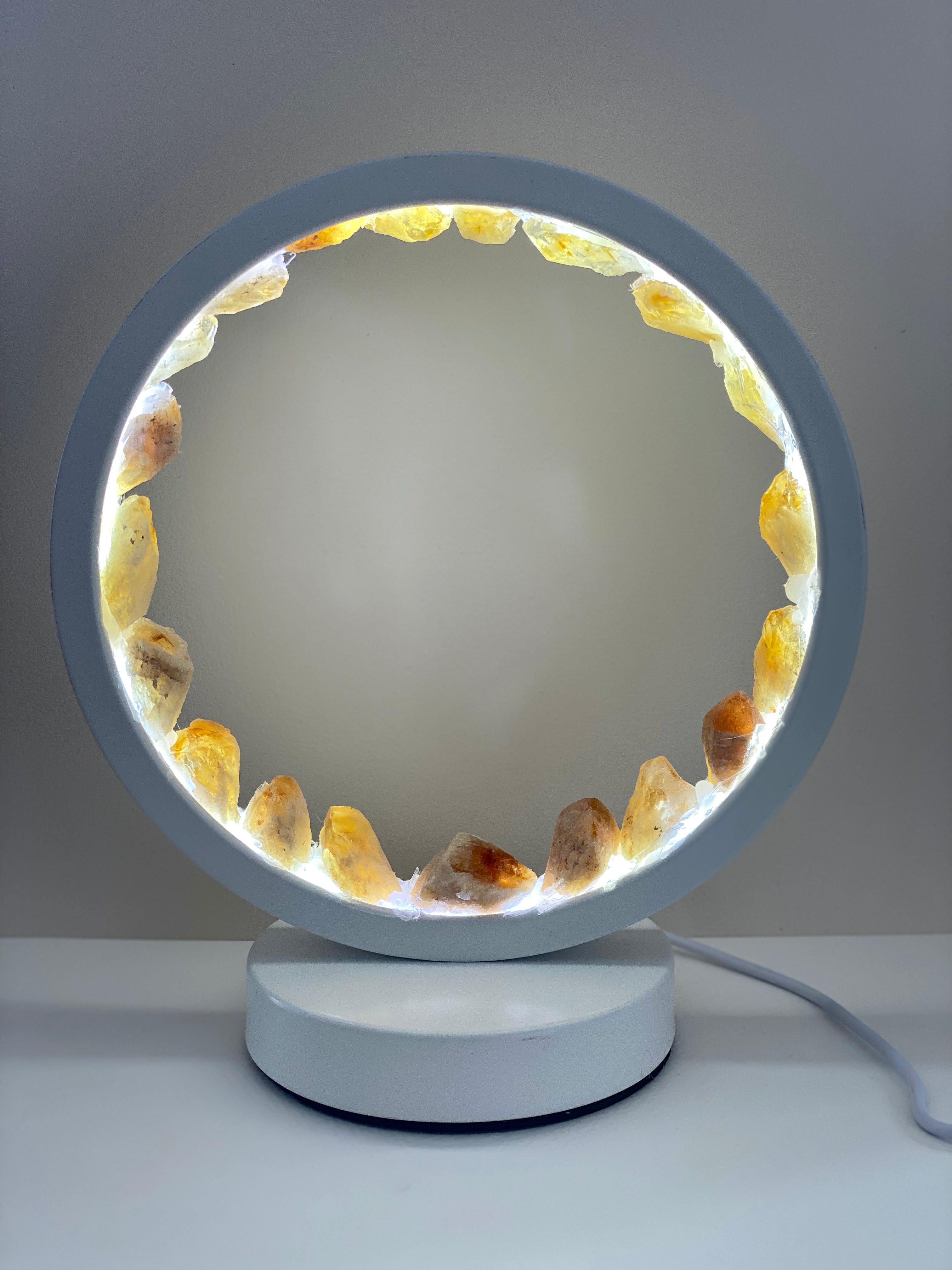 Citrine crystal led usb table lamp