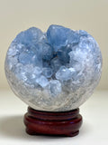 Celestite Sphere Cut Raw