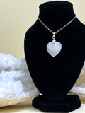 Clear Q Heart pendant necklace 20mm