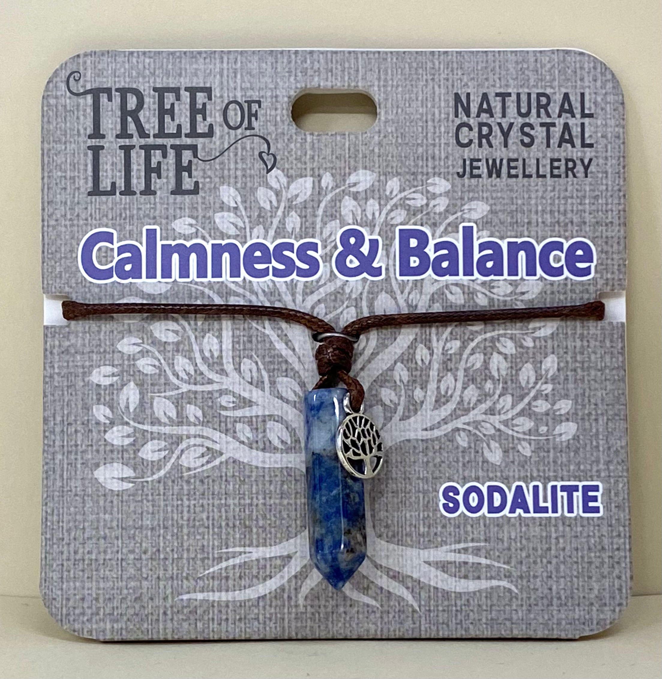 Sodalite Point Necklace Tree of Life Calmness and Balance