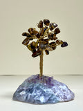 Tigers Eye Chip Tree on Fluorite Base