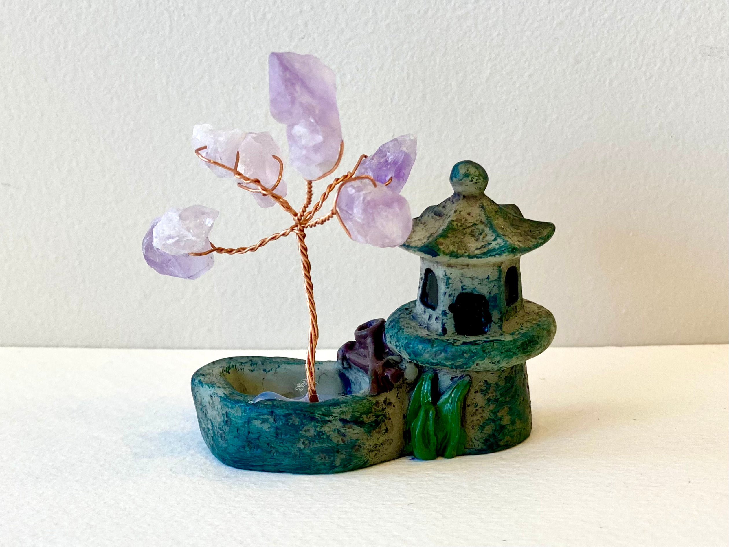 Amethyst tree with temple