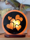 Himalayan Heart salt lamp round