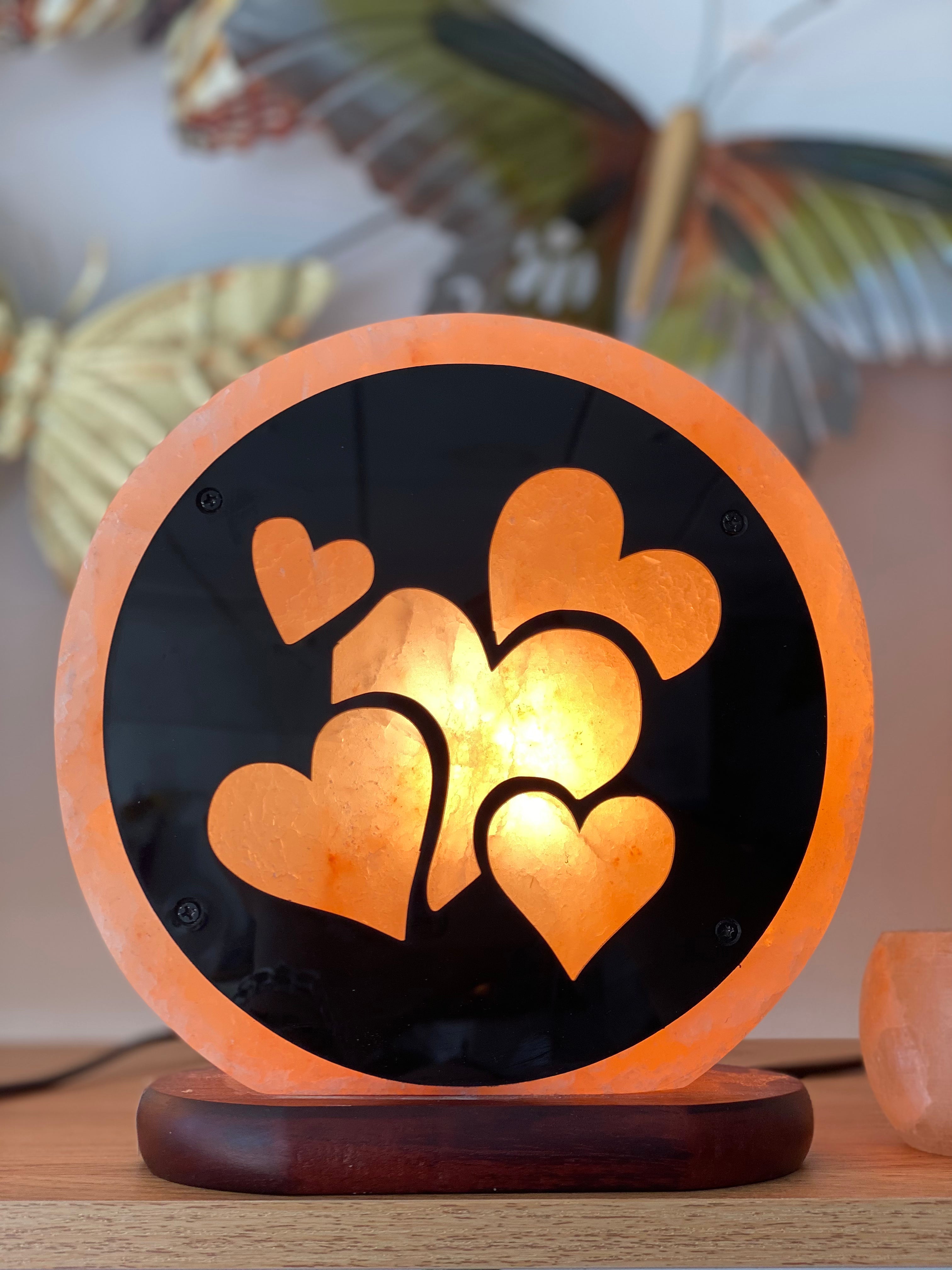 Himalayan Heart salt lamp round