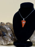 Red Jasper 6 Facet Pendant on Black String