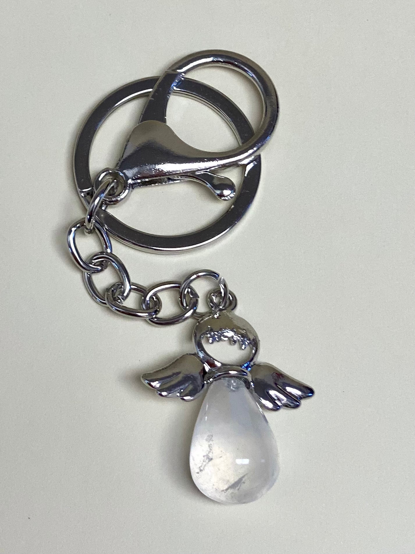Keyring Angel Clear Quartz