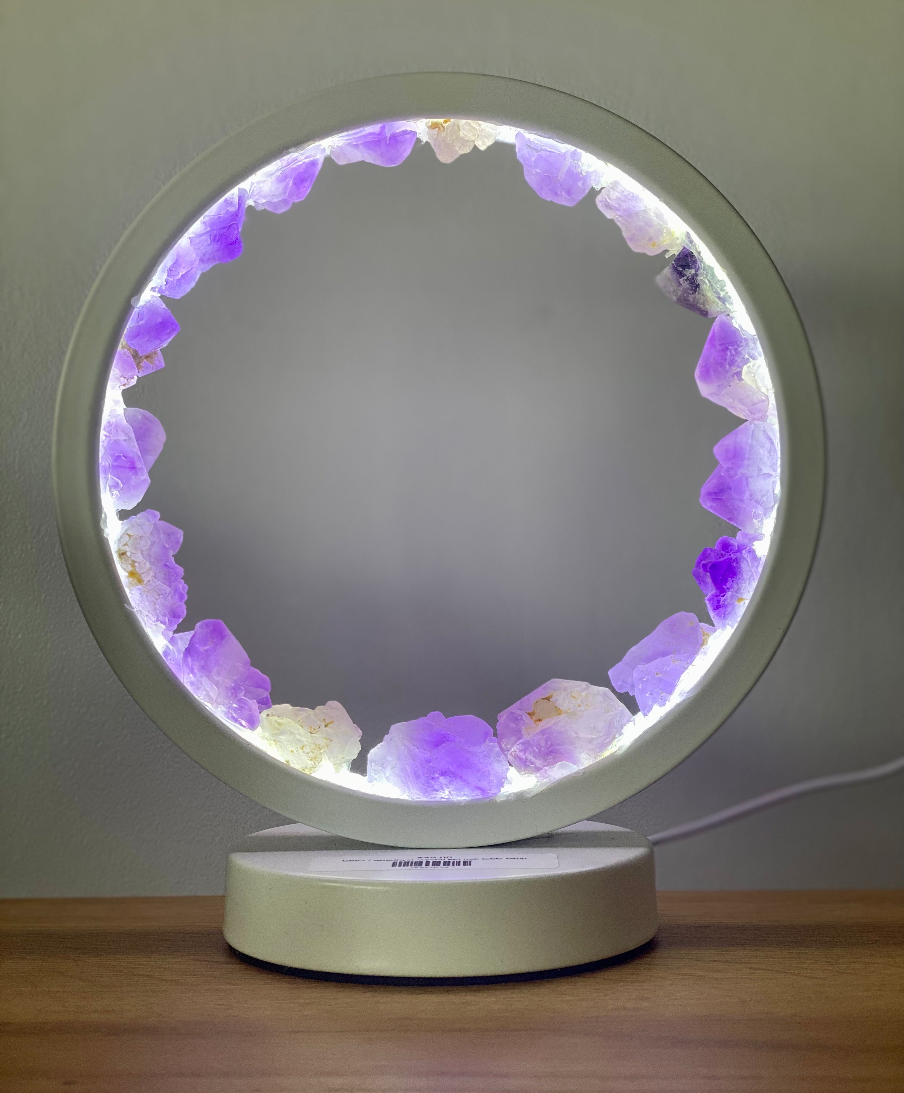 Amethyst crystal led usb table lamp