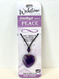 Heart Pendant Amethyst Stone of Peace - Wishstone Collection