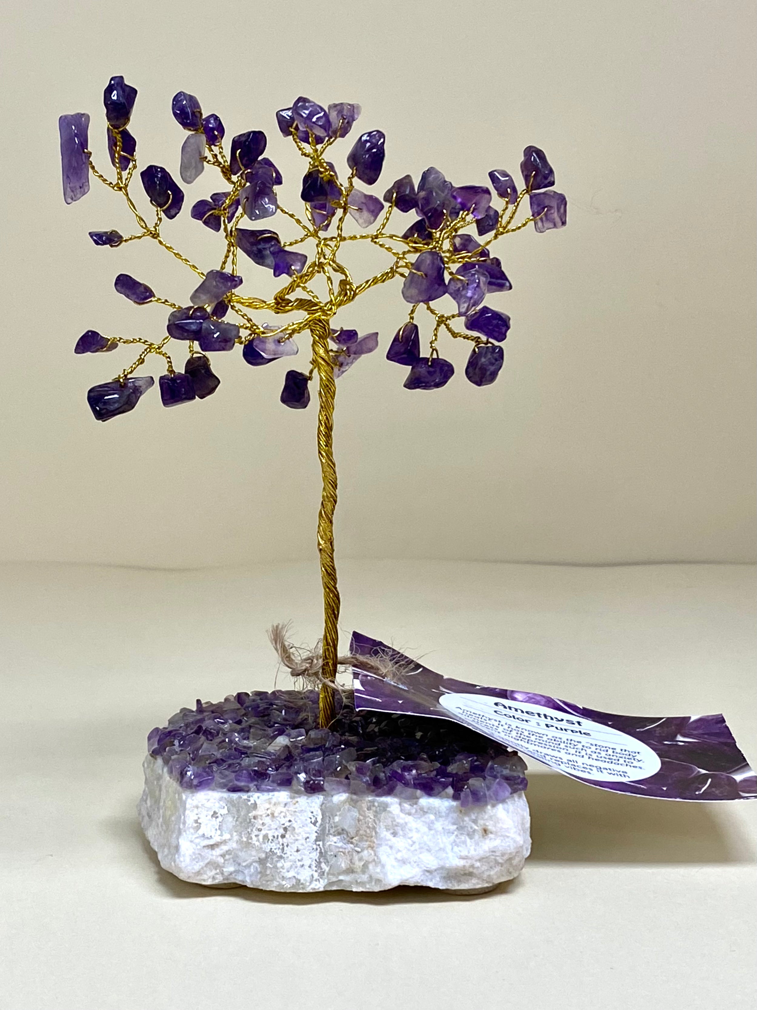 Amethyst flat stone base with stone chips