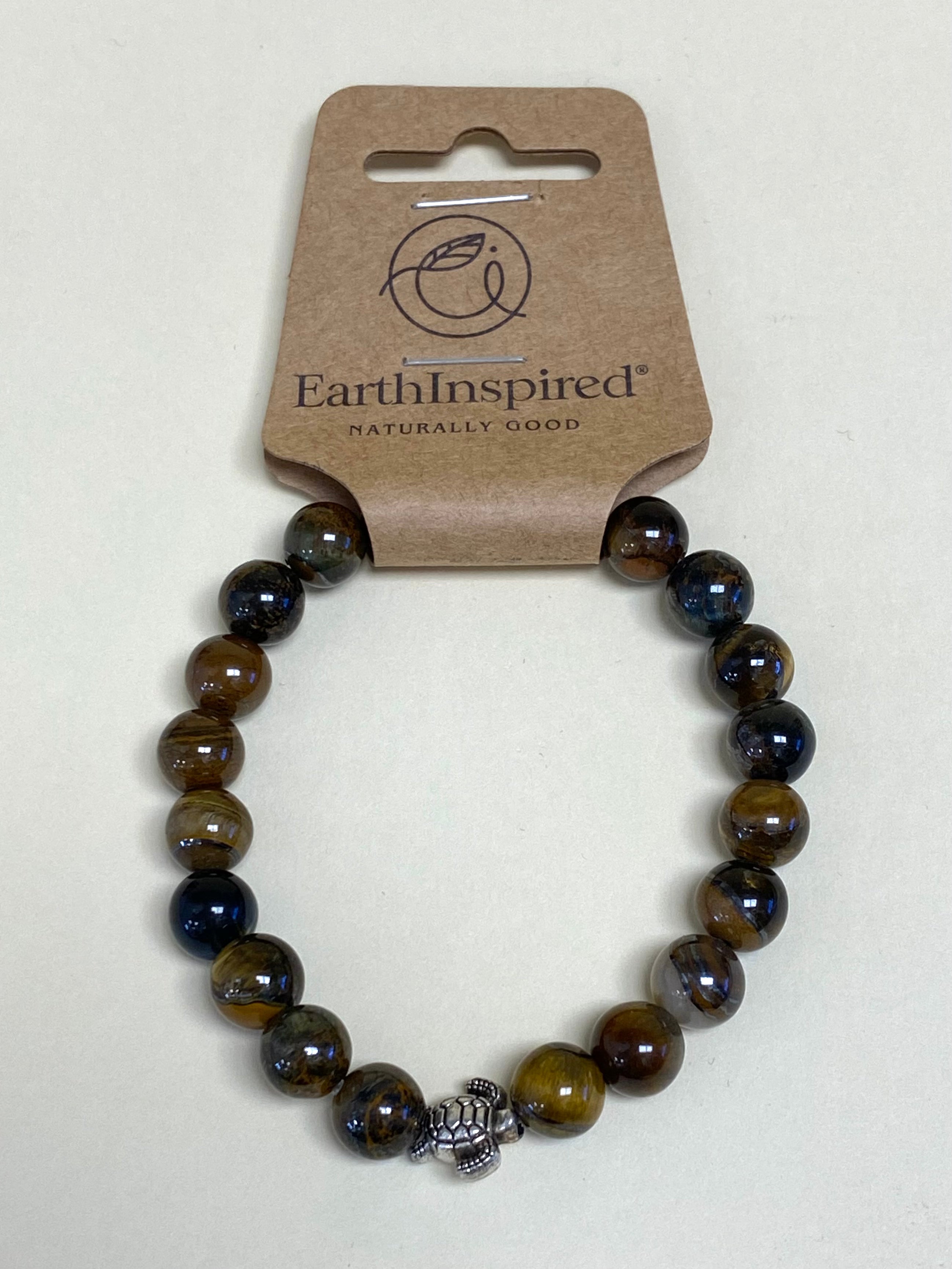Tigers Eye Turtle 8mm Bead Bracelet