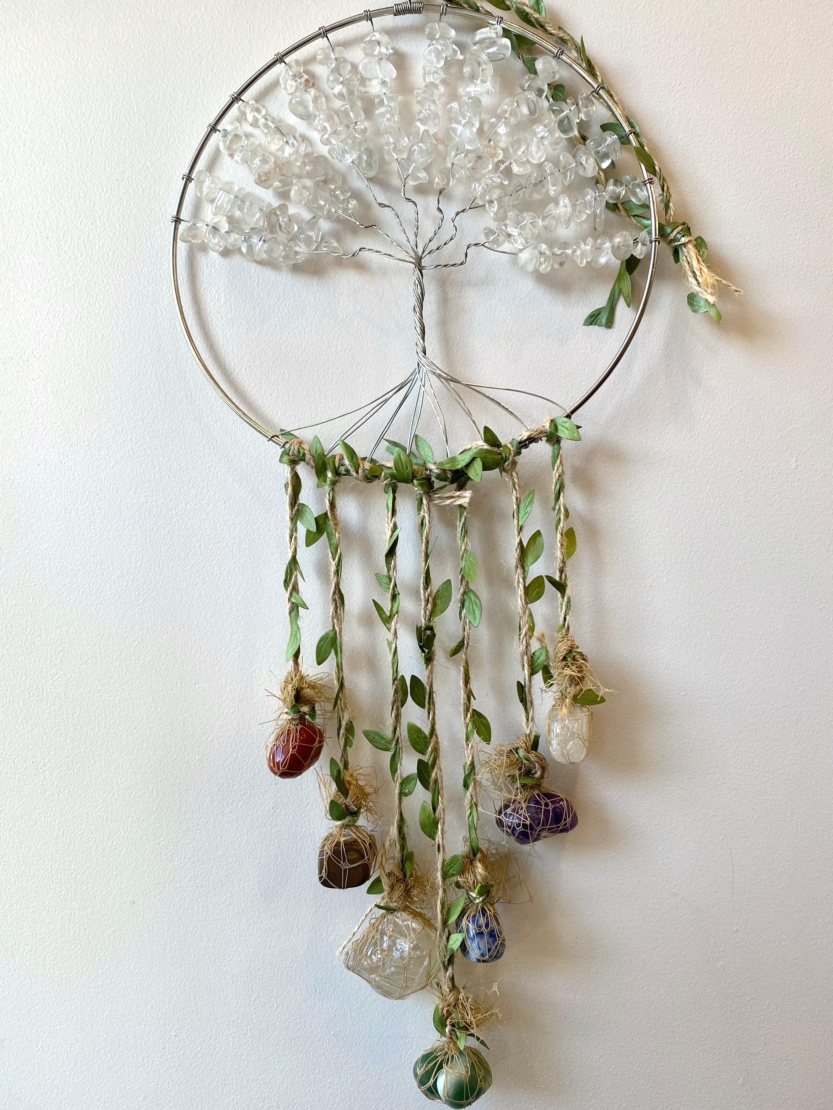 Clear Quartz Crystal Tree of Life Suncatcher