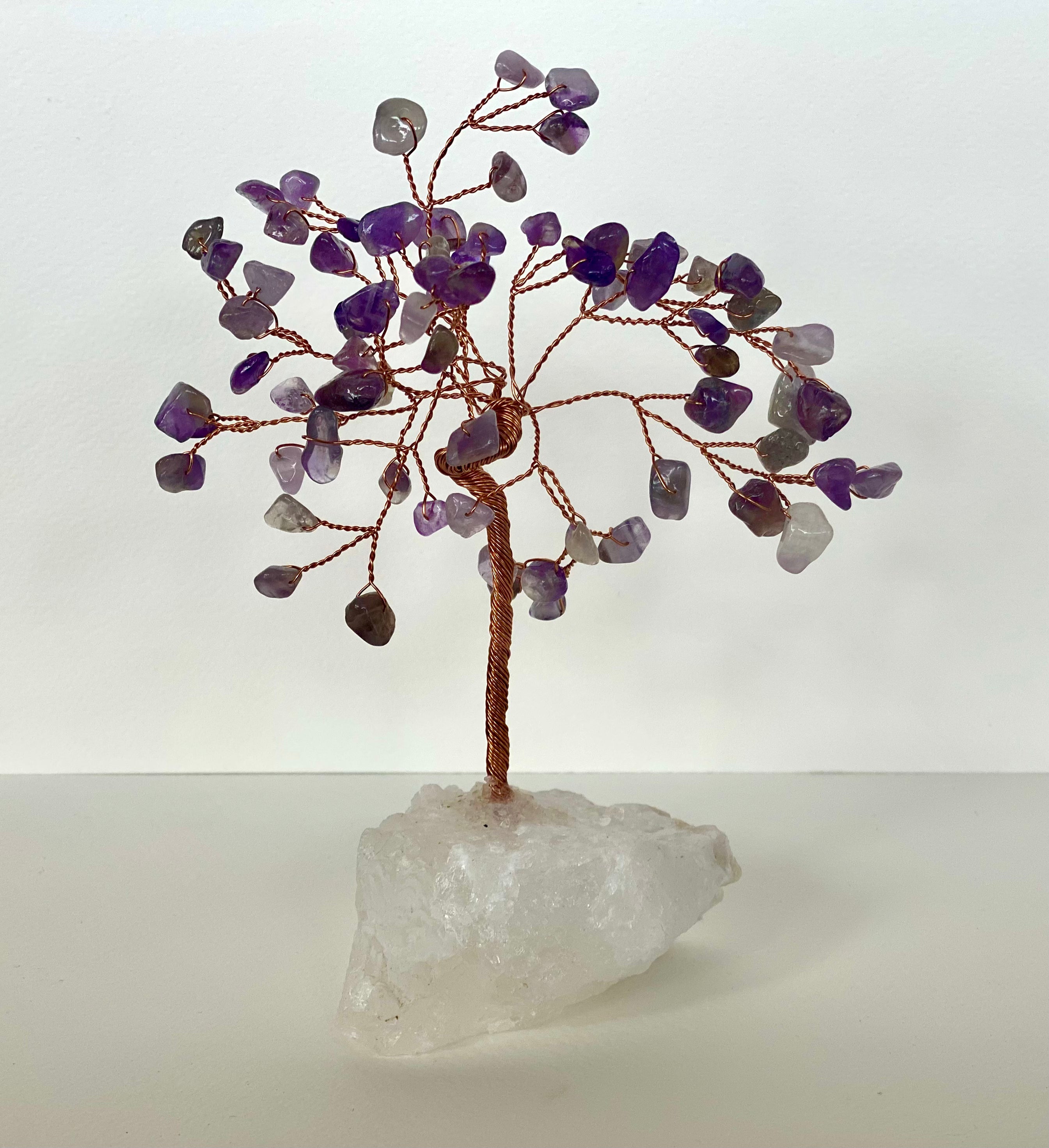 Amethyst Tree on White Jade Base