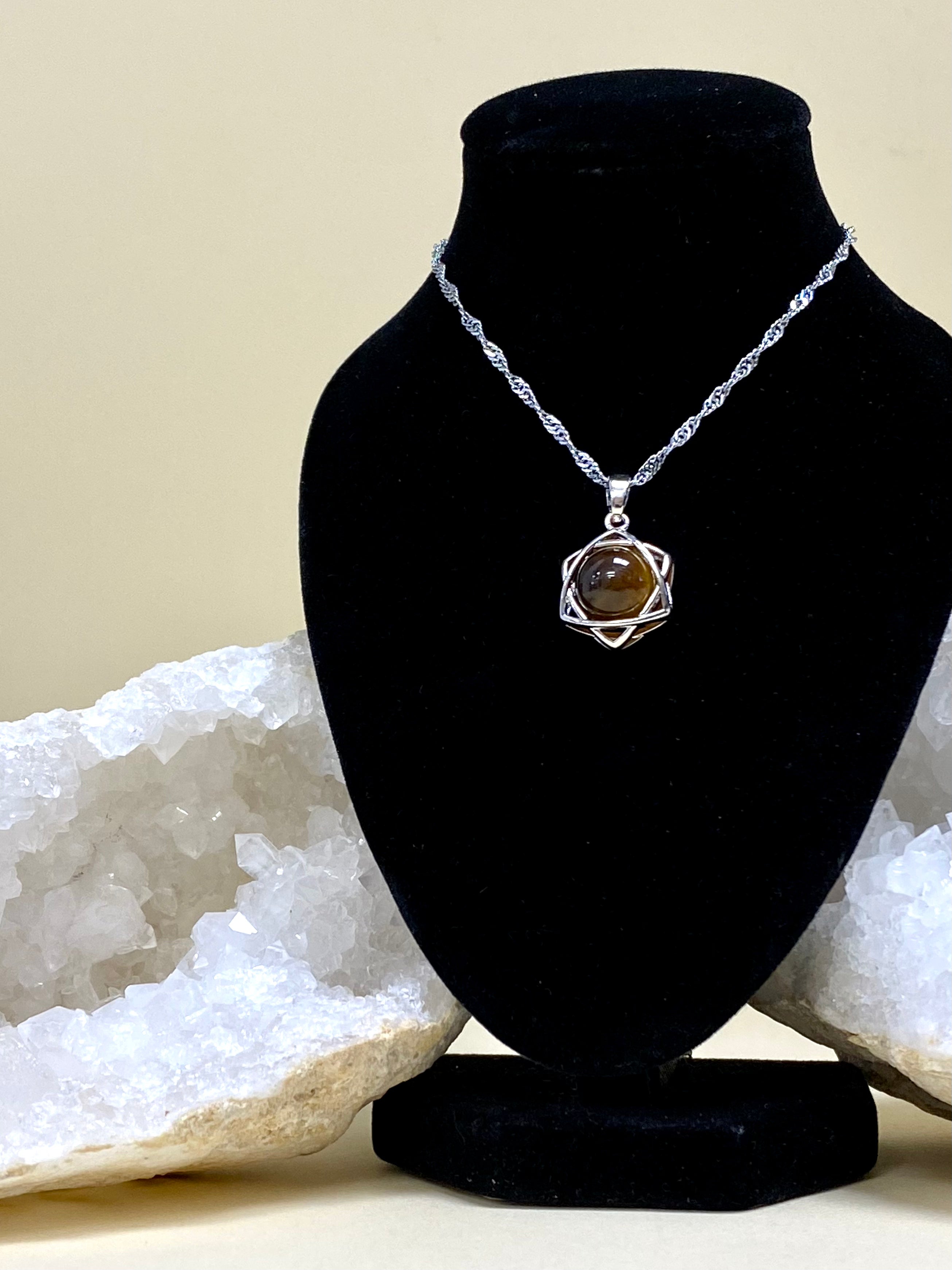 Tigers Eye Star pendant Necklace