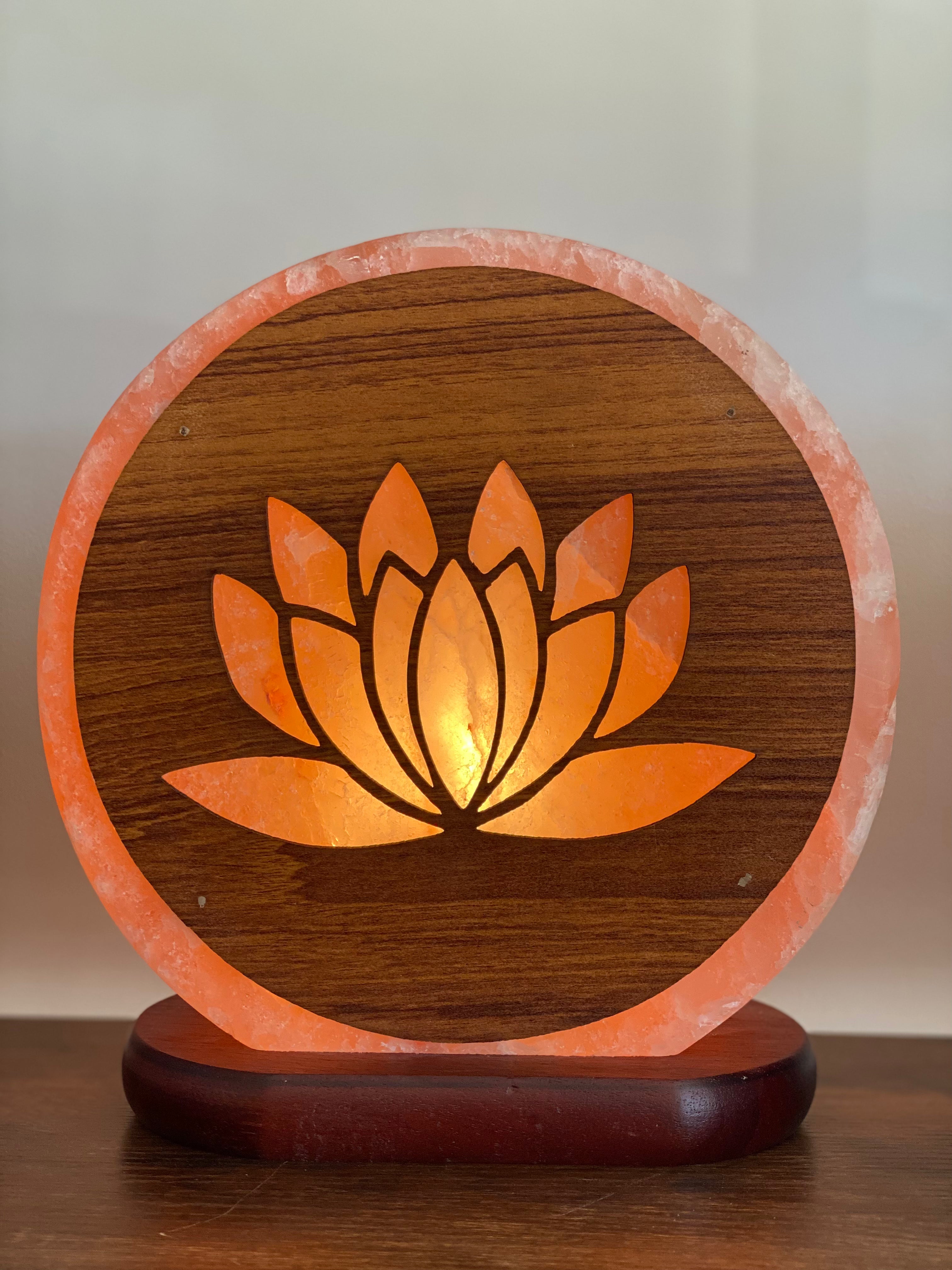 Himalayan lotus salt lamp round
