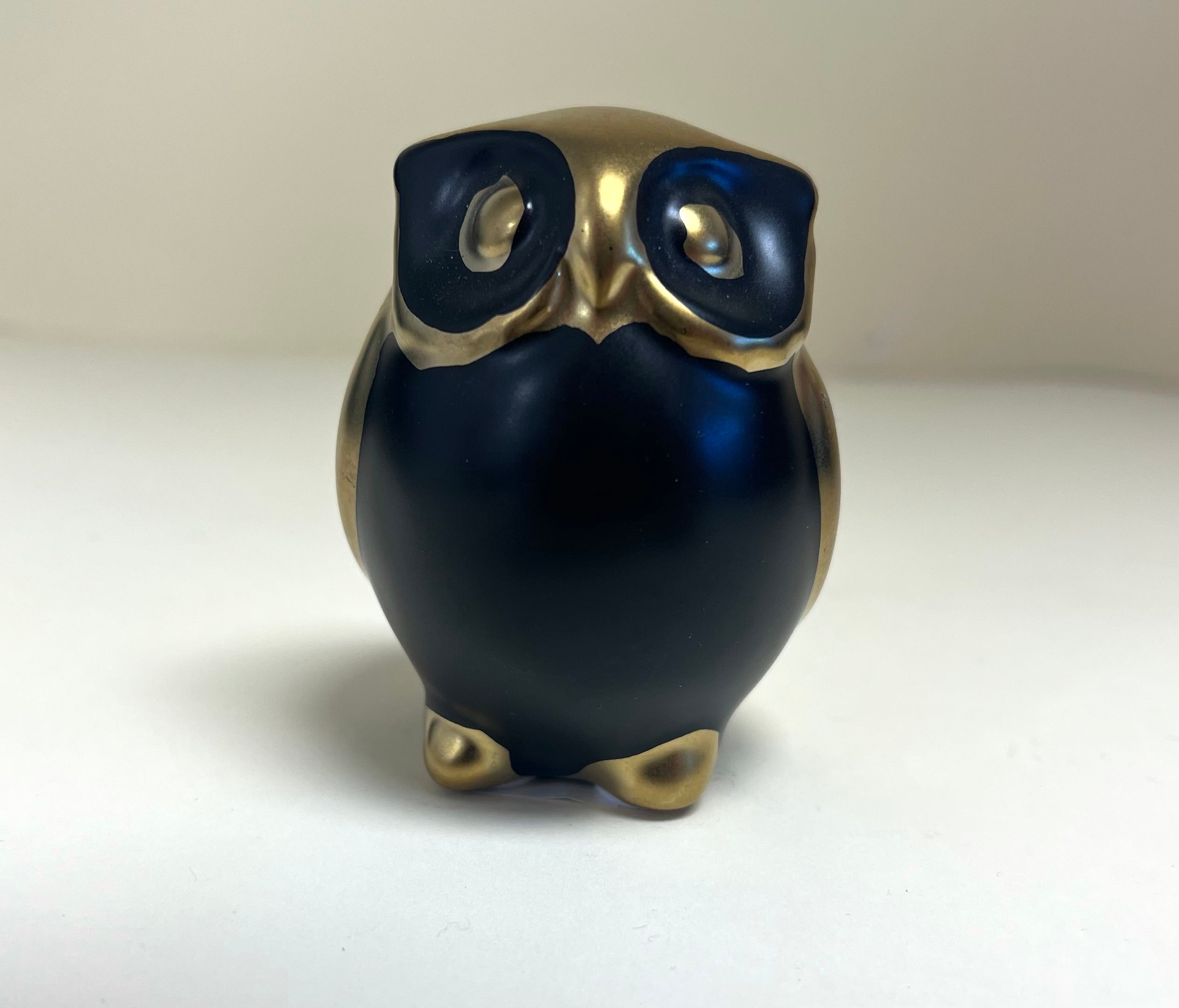 Black & Gold Ceramic Owl