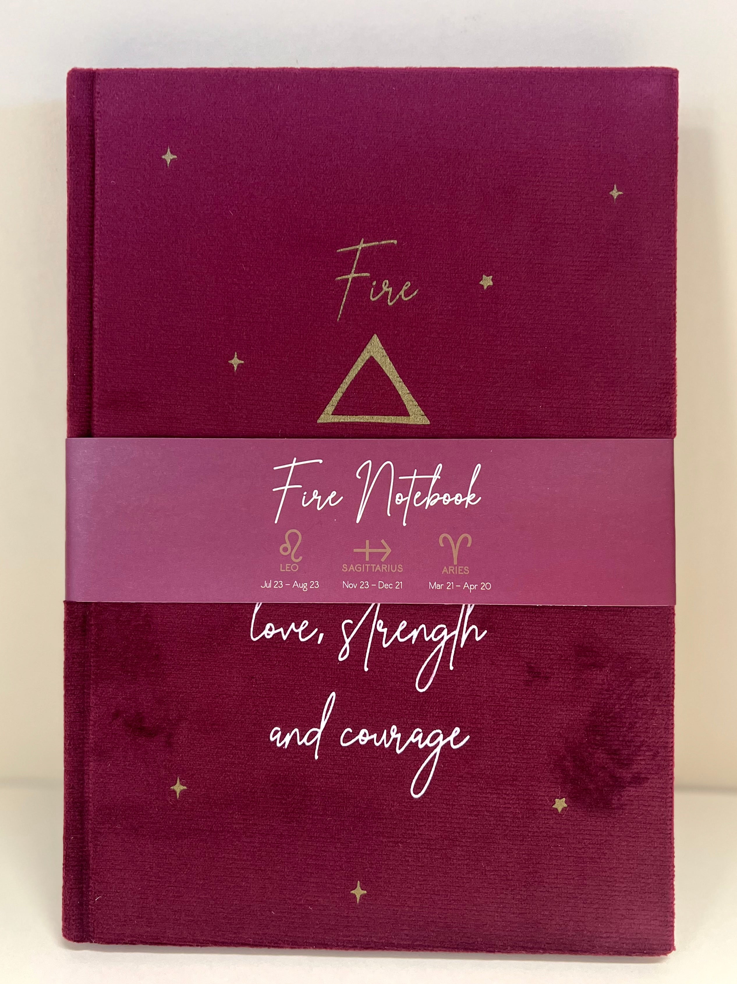 Fire Element Velvet Zodiac Notebook