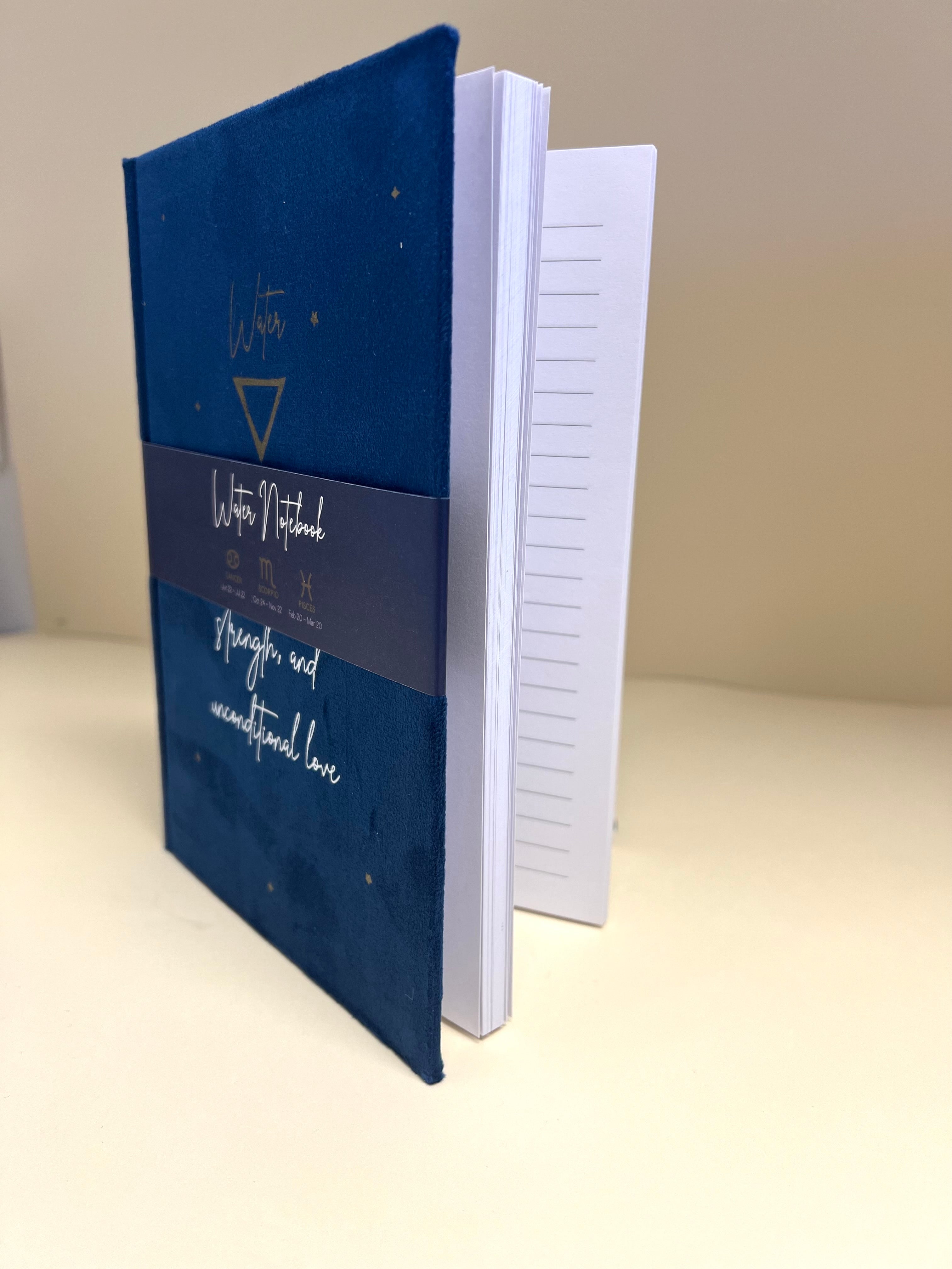Water Element Velvet Zodiac Notebook
