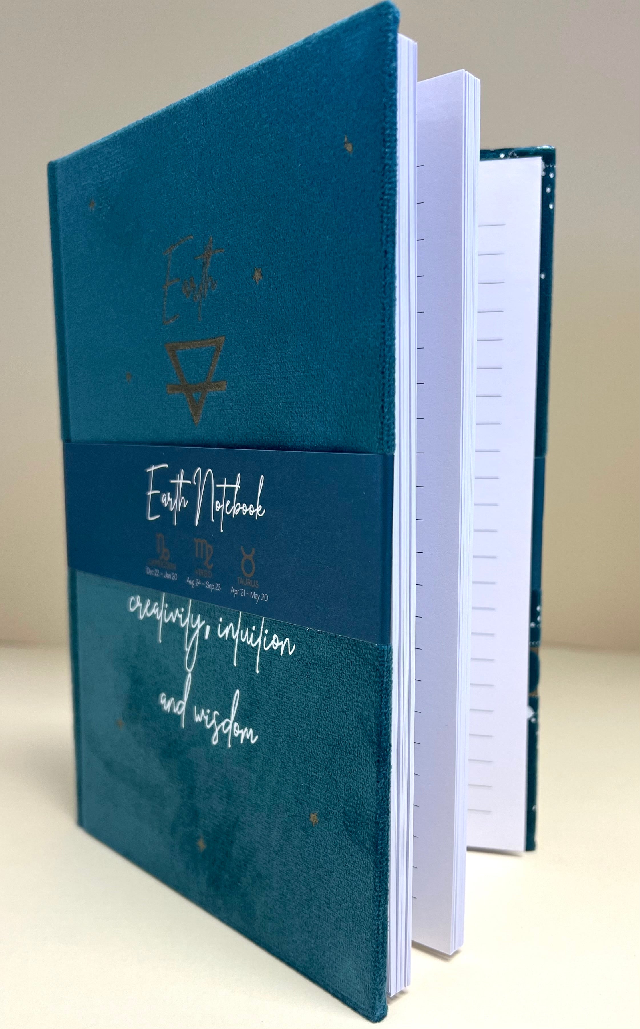 Earth Element Velvet Zodiac Notebook