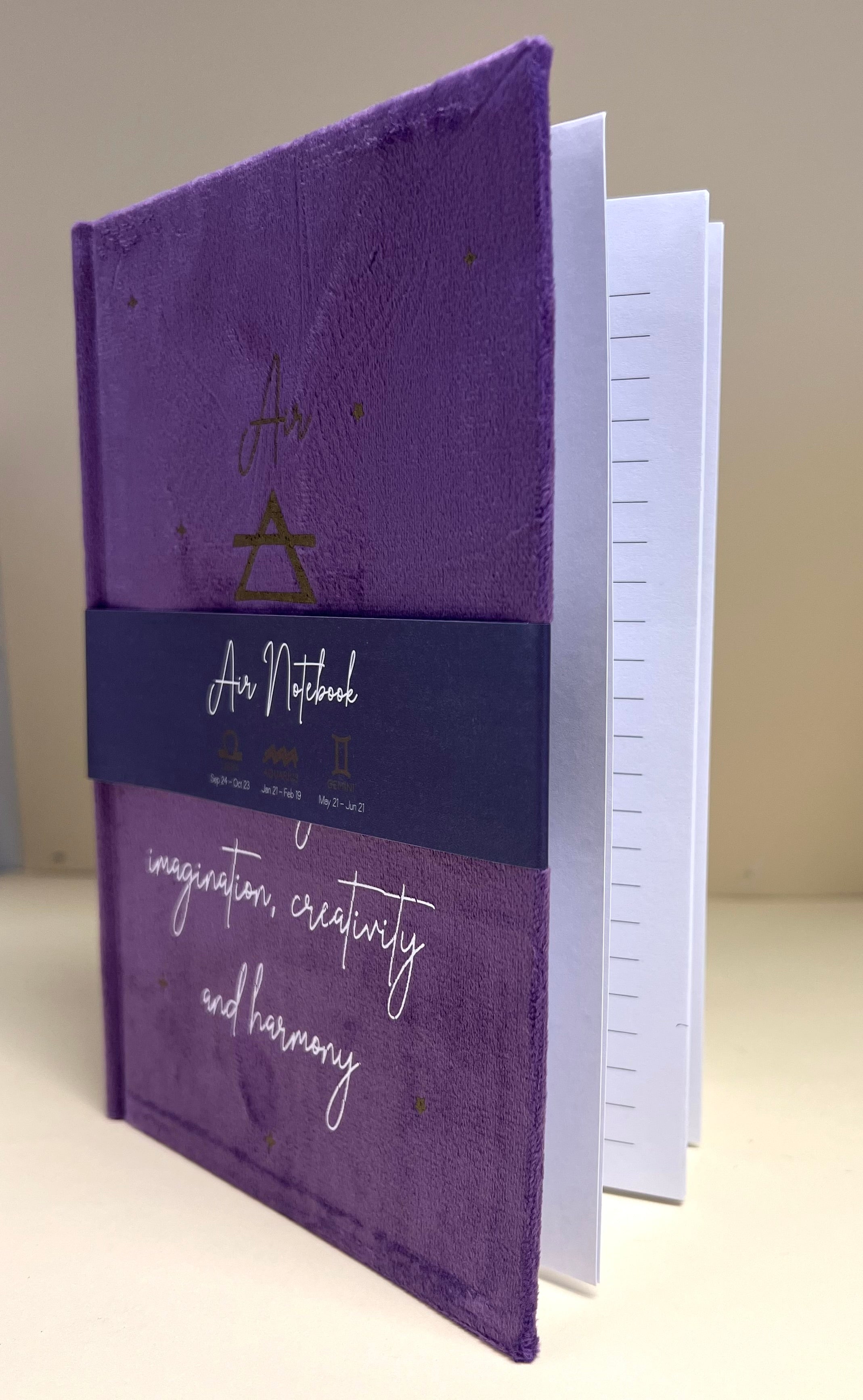 Air Element Velvet Zodiac Notebook