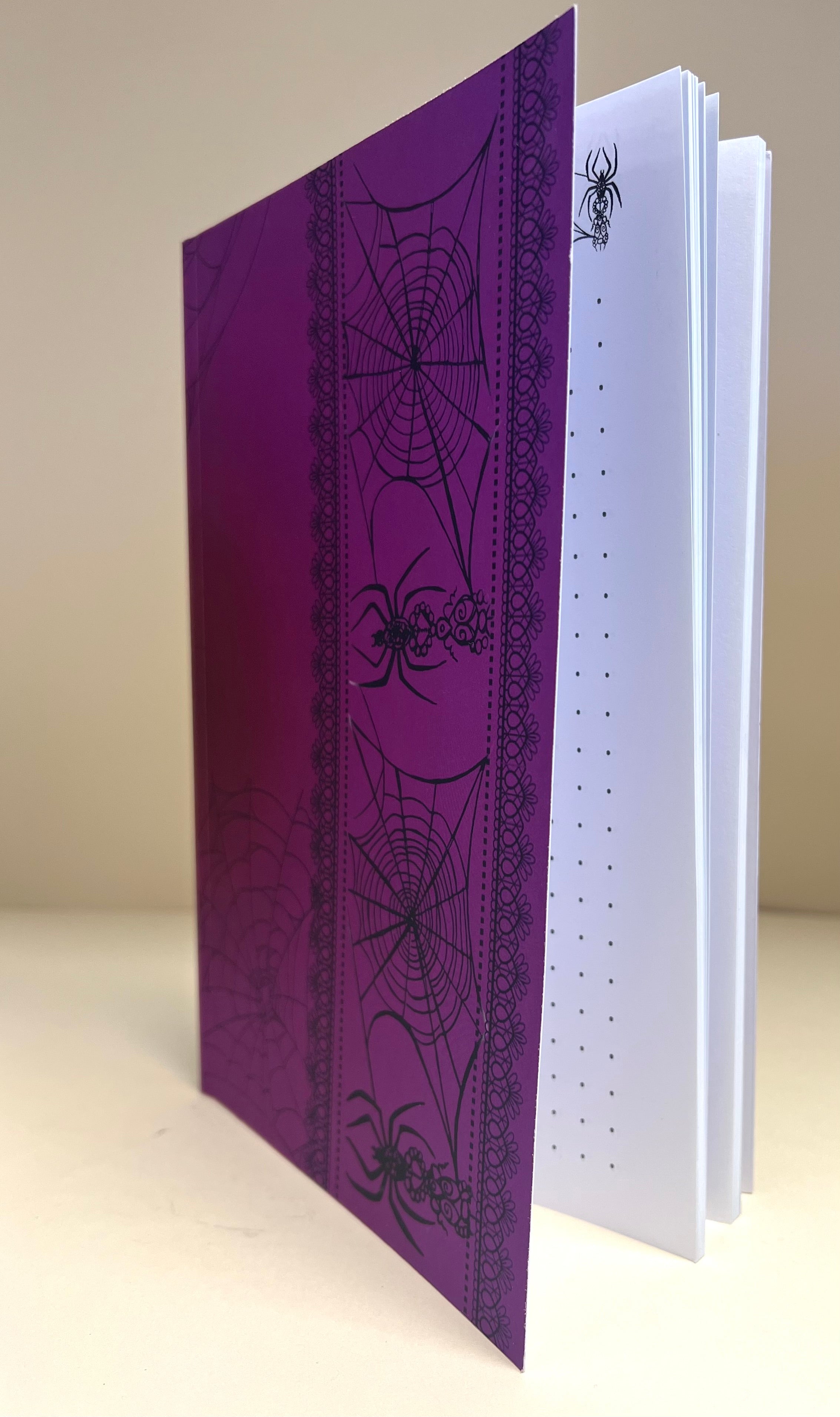 Purple Spider With Webs Bullet Journal Book