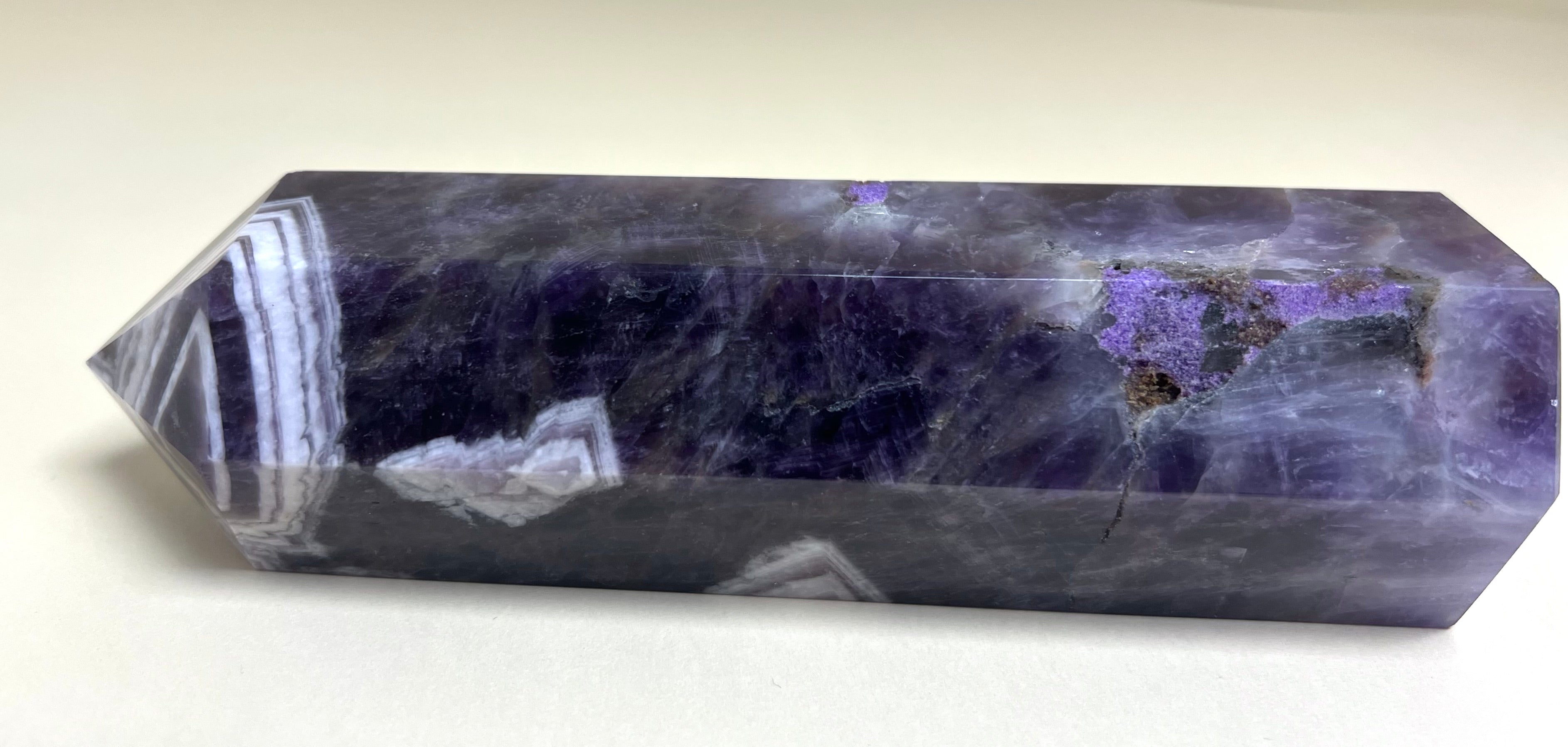 Chevron Amethyst Tower 16.5cm