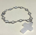 Clear Quartz Cross Steering Wheel Decor