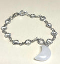 Clear Quartz Crescent Moon Steering Wheel Decor