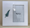 Pāua Shell Silver Fern Photo Frame White Kiwiana