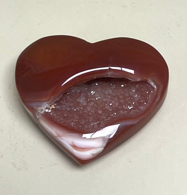 Carnelian Geode Heart 63g