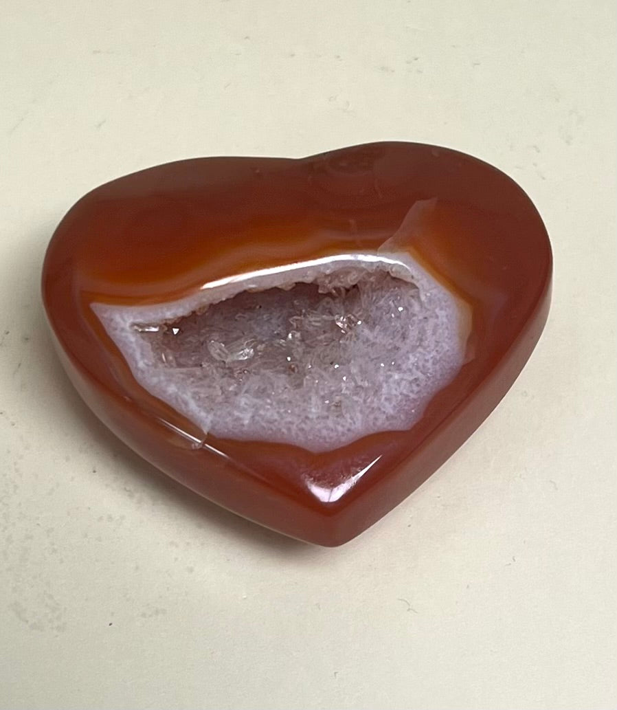 Carnelian Geode Heart 65g