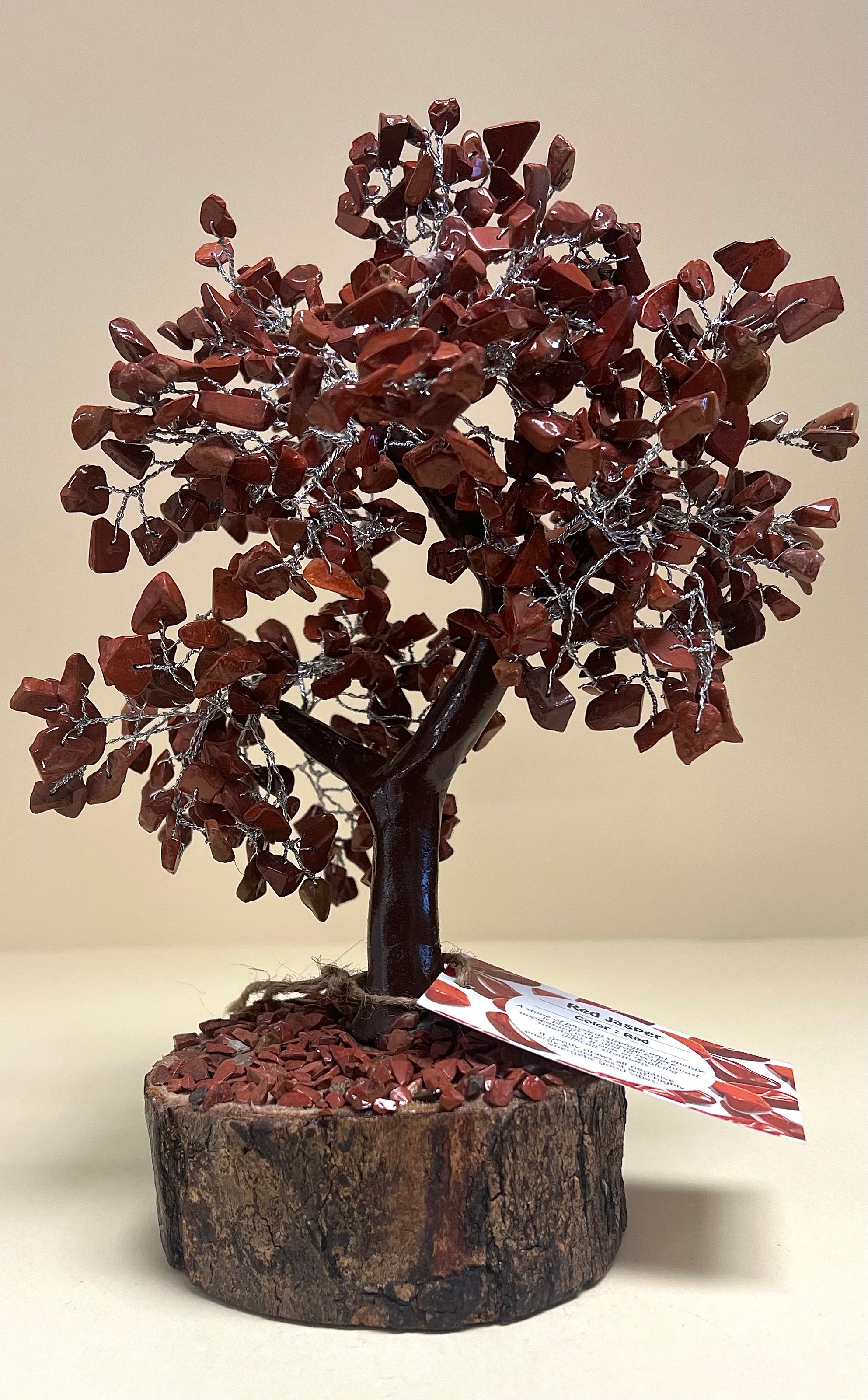 Large Red Jasper Chip Tree on Neem Base