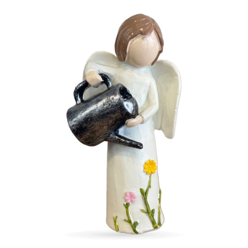Angel watering flowers