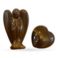 Angel and Heart in Display Box (Tigers Eye)