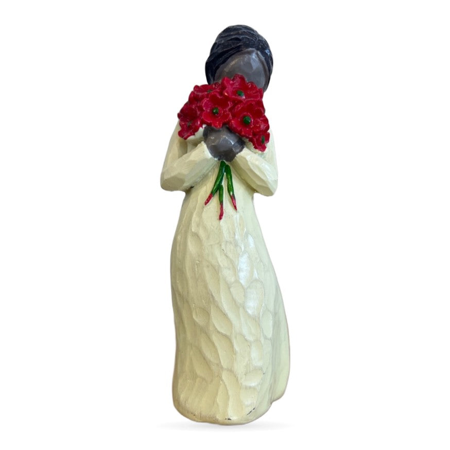 Lady With Poppy Bouquet Statue