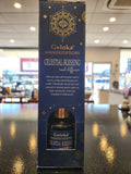 Goloka Manifestations Celestial Blessing reed diffuser in navy blue box with gold geometric design