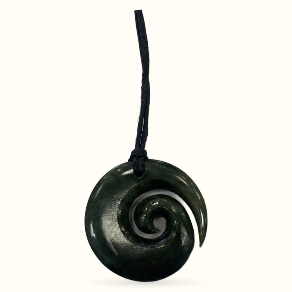 NZ Greenstone Open Koru Necklace 30mm