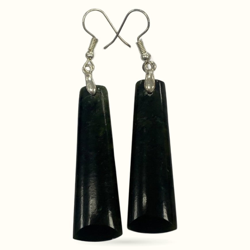 Greenstone double twist Earrings 20mm