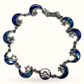 Paua Shell Moon and Star Silver Bracelet