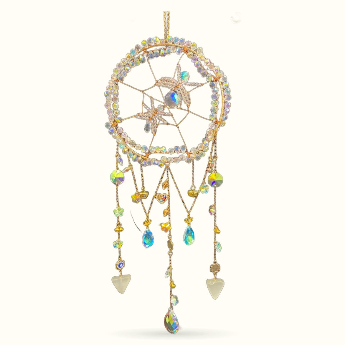 Beaded Spider Dreamcatcher with Assorted Charms and Crystals