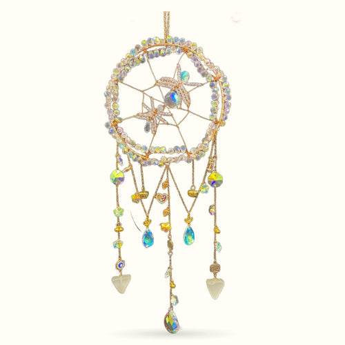 Beaded Spider Dreamcatcher with Assorted Charms and Crystals