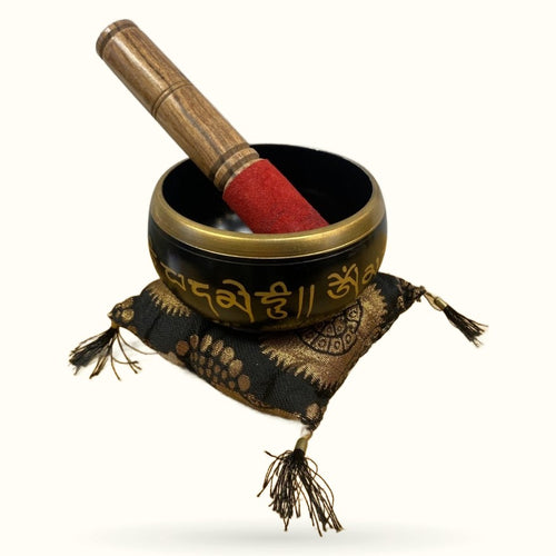 Arabic Black Singing Bowl w/ Cushion
