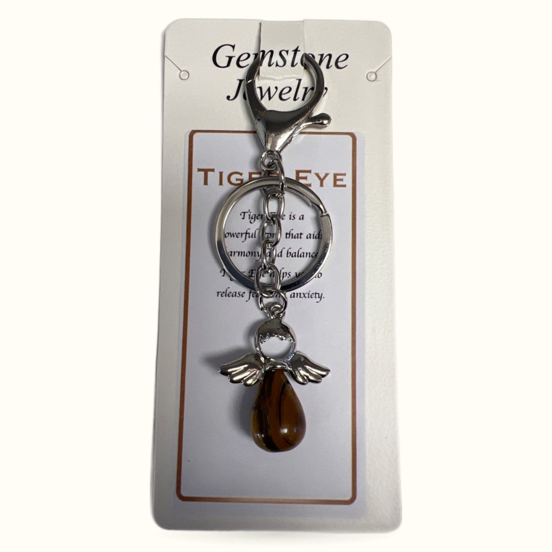 Keyring Angel Tigers Eye