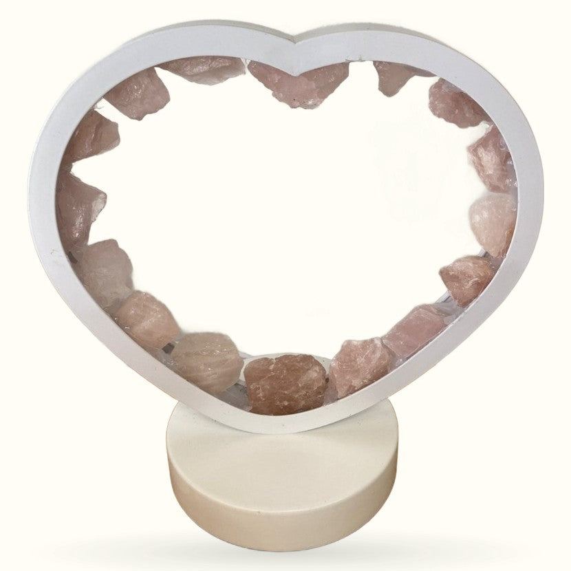 Rose Quartz crystal led usb table lamp