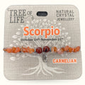 Scorpio Carnelian Chip Bracelet Tree of Life