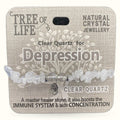 Depression Clear Quartz Chip Bracelet Tree of Life