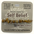 Self Belief Brown Jasper Chip Bracelet Tree of Life