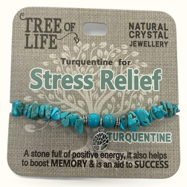 Stress Relief Turquintine Chip Bracelet Tree of Life