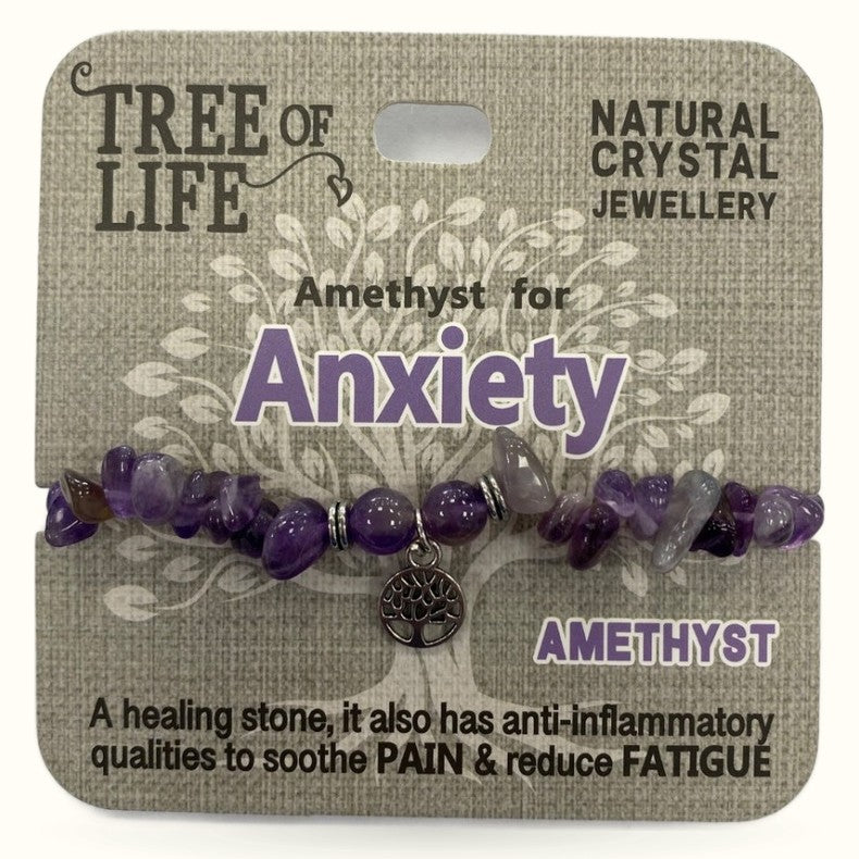 Anxiety Amethyst Bracelet Tree of Life