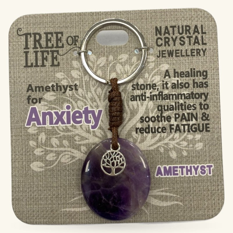 Anxiety Amethyst Keyring Tree of Life