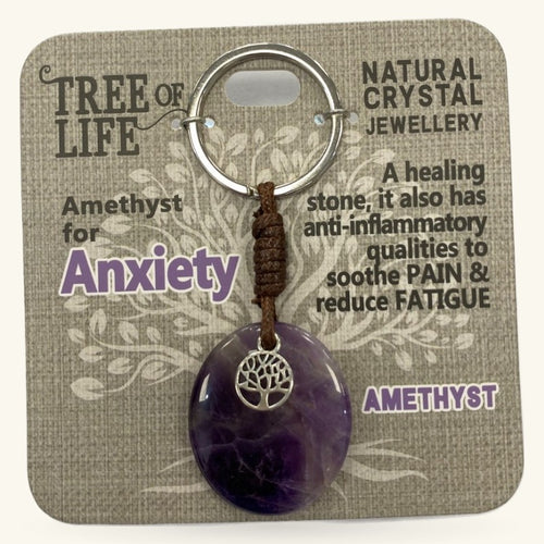 Anxiety Amethyst Keyring Tree of Life